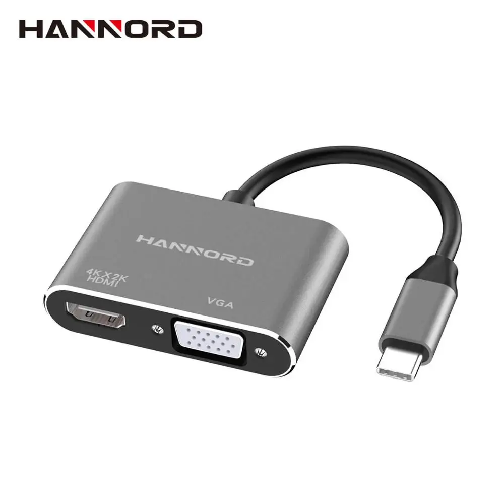 

Hannord USB C To HDMI 4K VGA Adapter USB 3.1 Type C USB-C to VGA HDMI Video Converters Hub for Macbook Pro Samsung Galaxy Huawei