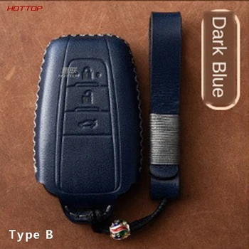 

Genuine Leather Car Key Cover For Toyota Camry Corolla C-HR Prado RAV4 Prius 2018 2019 2020 Remote key bag B type 2pcs