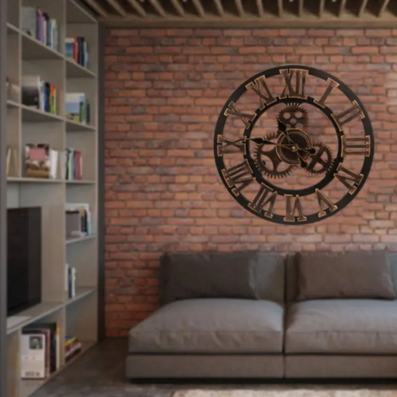 Wall Clock Hollowed-Out Wall Bell European Wooden Home Decoration Decor Decorative Watches