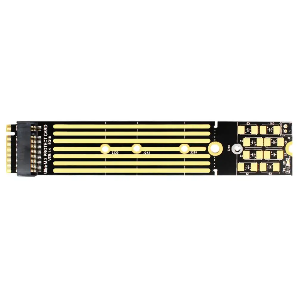 

JEYI PCB110 M.2 NVME Extension Protection Board Solid State Drive Safeguard m.2 Protect Board Gold Finger( + heat sink black)