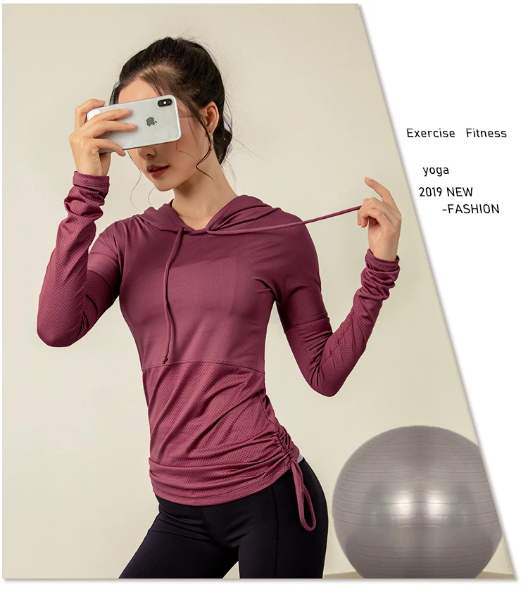 Женские рубашки для фитнеса размера плюс S-4XL, быстросохнущие топы для йоги, худи с длинным рукавом, спортивная рубашка для спортзала, бега, тренировки, йоги, спортивная одежда