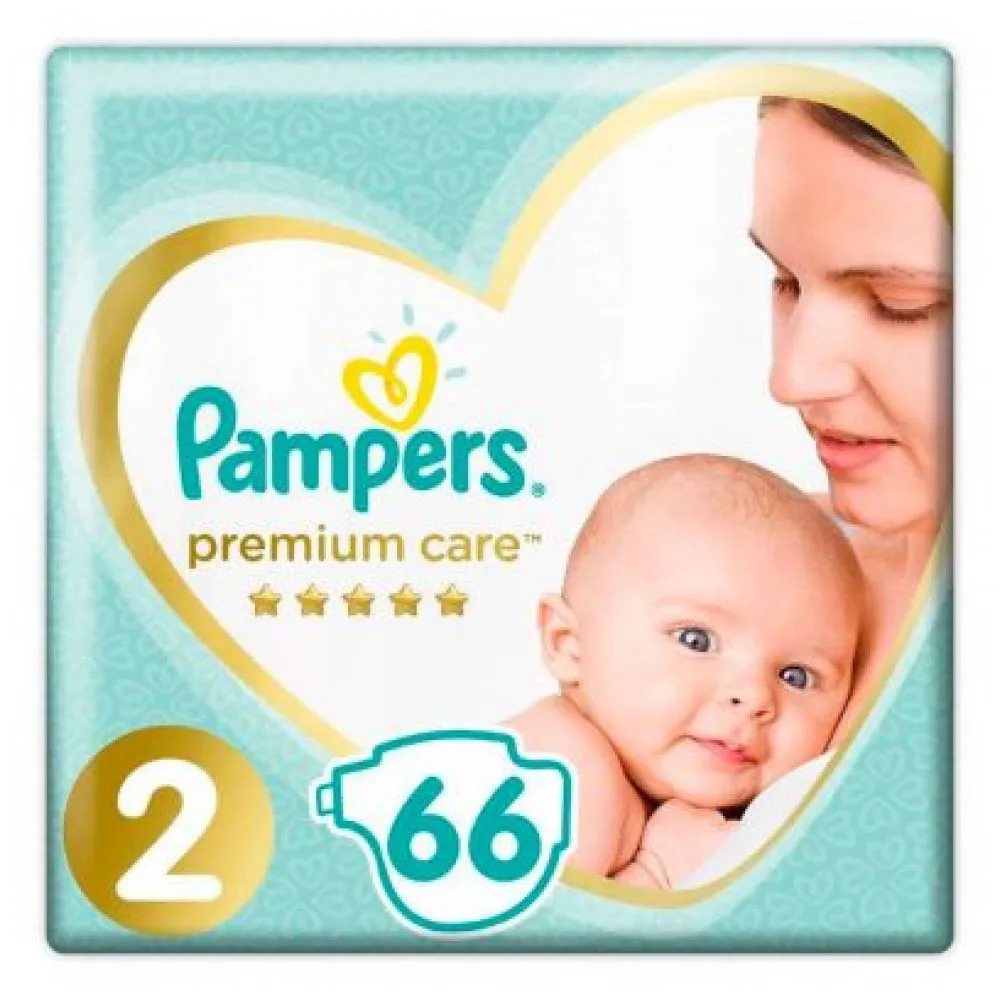 Подгузники Pampers, Premium Care, размер 2, 4-8кг, 66 шт