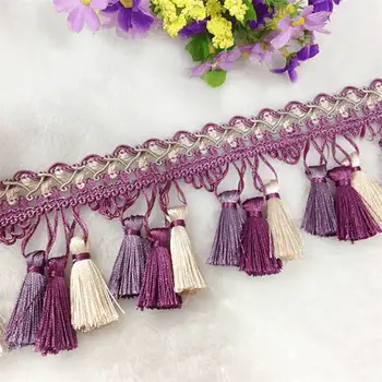 

1M Tricolor Curtain Dense Tassel Fringe Edging Trim Sewing Sofa Upholstery Craft