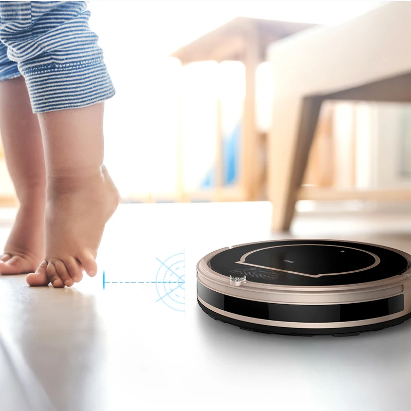 Fmart Robot Vacuum Cleaner Sweep&Wet Mop For Hard Floors&Carpet Pet hair Anti Collision Automatic Recharge E200