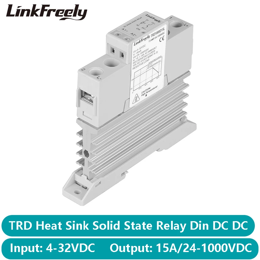 Dissipador de Calor Interno Trilho Din Ssr dc 15a 241000vdc Saída 5v 12v 24v 32v Entrada Interruptor Relé