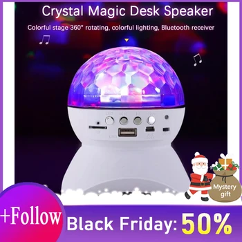 

Wireless bluetooth Speaker Stage Light RGB LED Crystal Ball Effect Light DJ Club Disco Party Lighting Rechargeable USB/TF/FM
