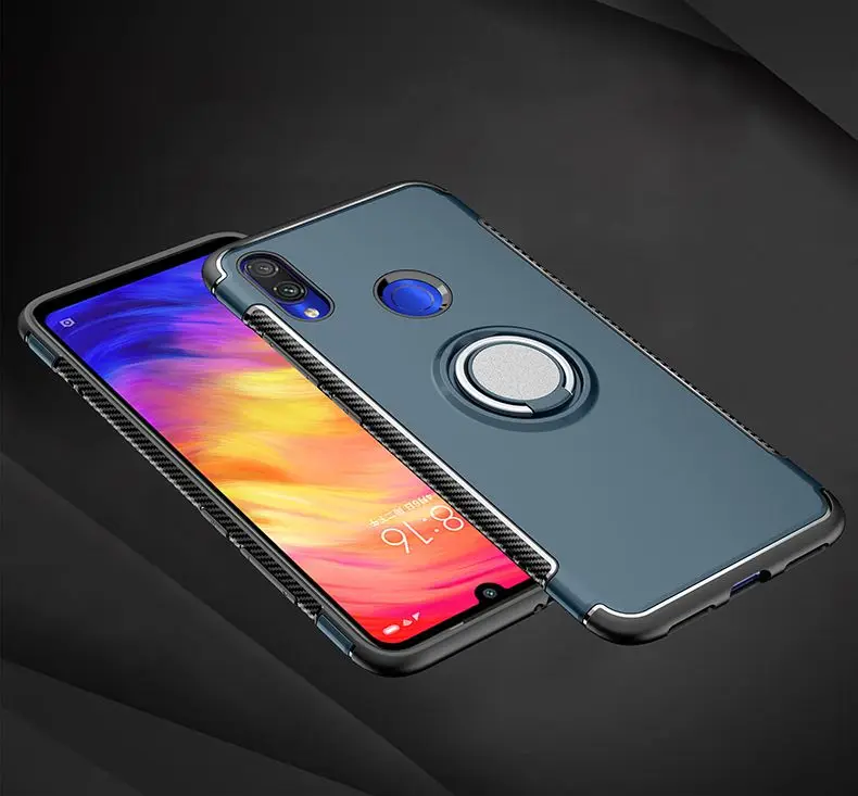 Чехлы для xiaomi redmi note7 anillo de Metal soporte de coche из силикона для redmi note5 redmi note6