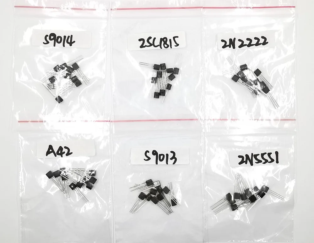 180 шт. = 18kinds* 10 шт. транзистор набор сортированных(TO-92) 2N2222 S9013 S9014 S9015 S9018 S8050 S8550 5551 5401 2N3904 2N3906 C1815