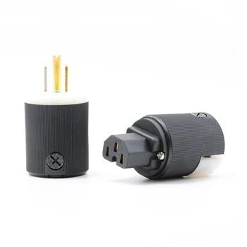 

Pair Hubbell HBL8215G copper USA version audio power plug,Hifi Hi-end audio US AC cord power plug