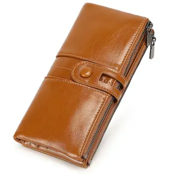 

Womens RFID Blocking Artificial Leather Clutch Bag Wallet Large Capacity Phone Card Holder Organizer Ladies Zipper Coin Long Pur