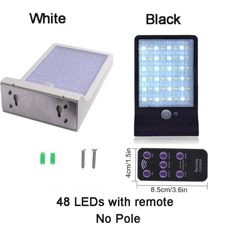 Upgraded 48 leds Solar Light Color Adjustable With Controller Three Modes Waterproof Lamp Lights For Outdoor Garden Wall Street (2)