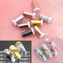 Mujer brillante hoja de uñas oro plata láser manicura adhesivos de transferencia de manicura uñas Consejos arte herramientas accesorios gran oferta(China)