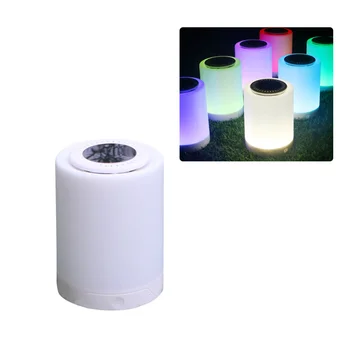 

Portable Wireless Loudspeaker Color Changing LED Light Support TF Card (White)
