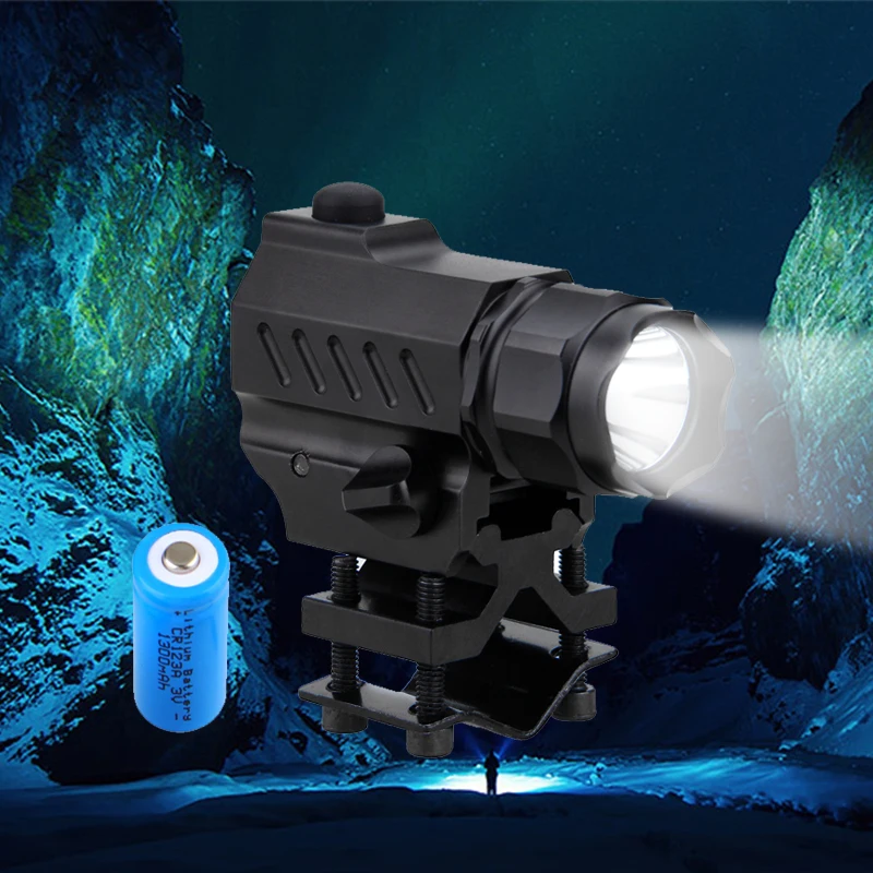 Arma de Luz Lanterna com Liberação Trilhos para Pistola Xm-l Tático Caça 20mm Montagem se Encaixa Weaver – Picatinny & Mão Arma 3000lm t6 Led