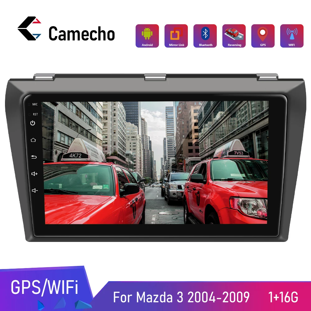 Camecho 2din автомобильный мультимедийный MP5 плеер Android 8,1 автомобильный DVD gps Радио стерео 1G 16G Автомобильный аудио Радио стерео для Mazda 3 2004-2009