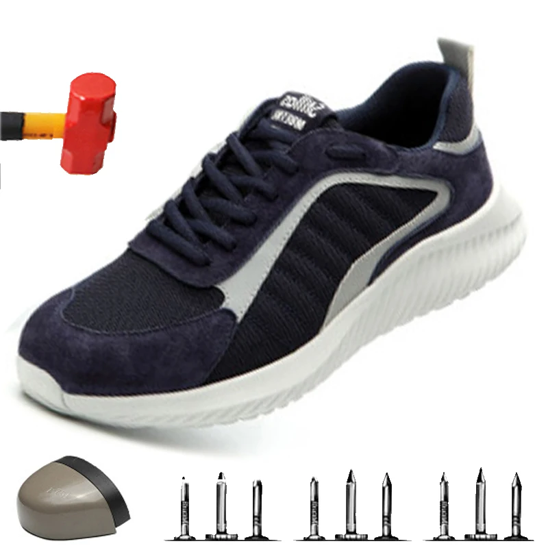 

Summer Indestructible Breathable Work Boots; Anti-smashing Anti puncture Safety Shoes; Steel Toe Soft Bottom Men's Boots