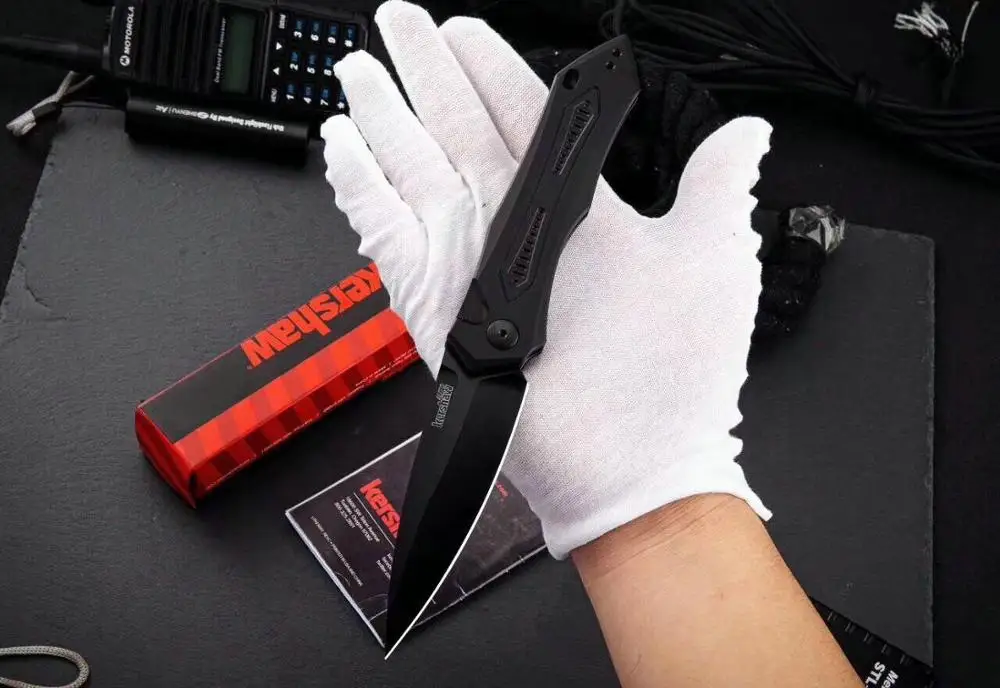 

Trskt Ker 7100 7500 7800 Launch Folding Knife ,Tactical Camping Survival Knives Pocket Tool ,CPM 154 Steel, BlackWash Finish