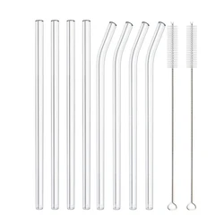 Eco-Friendly 20cm Reusable Glass Smoothie Straw (8pcs Mixed)