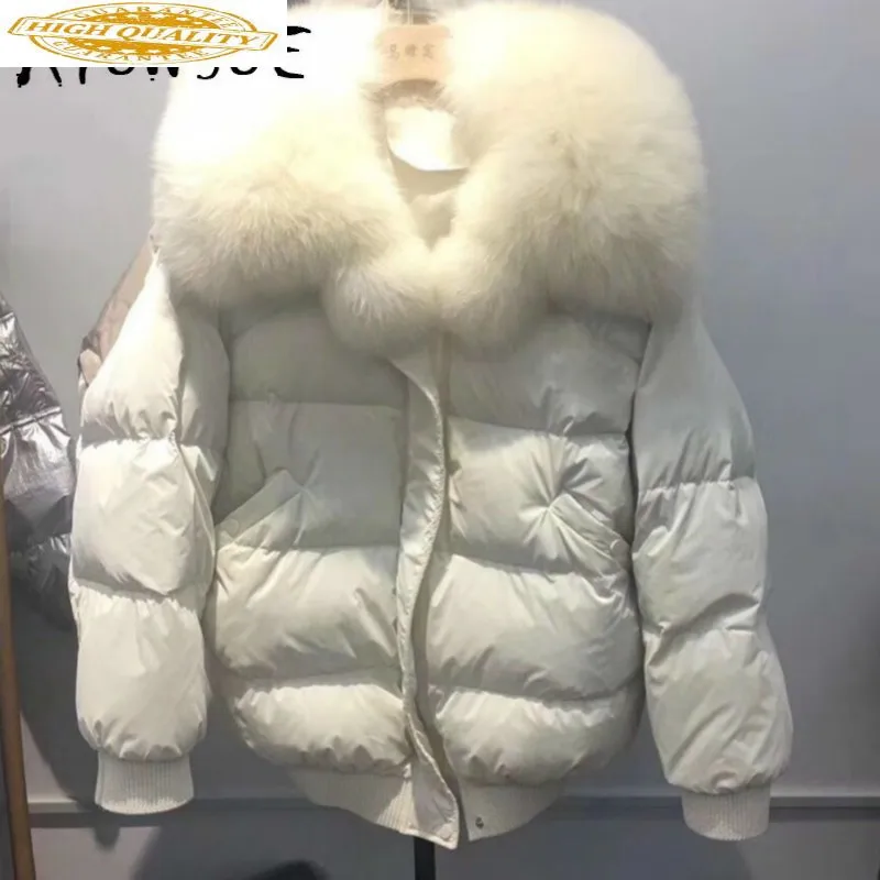 Witte Eend Donsjack Vrouwen Puffer Jas Grote Bontkraag Winterjas Vrouwen Down Jas Warme Parka Chaqueta Mujer YY1465 Witte Eend Donsjack Vrouwen Puffer Jas Grote Bontkraag Winterjas Vrouwen Down Jas Warme Parka Chaqueta Mujer YY1465