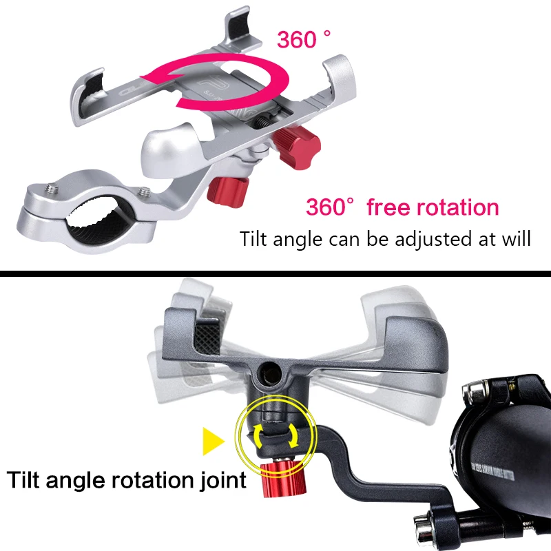 Алюминиевый кронштейн для мотоцикла, велосипеда, телефона, держатель, крепление на 360, вращающийся, регулируемый, MTB, руль для мобильного телефона, gps, подставка для телефона