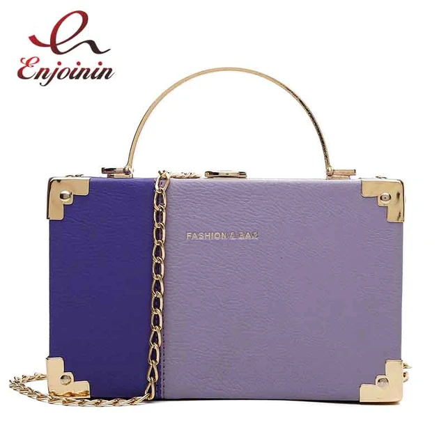 Elegant Women Purple Blue Box Bags Designer High Quality Chain Shoulder  Bags Luxury Party Handbag and Purse Crossbody Bag Clutch - AliExpress