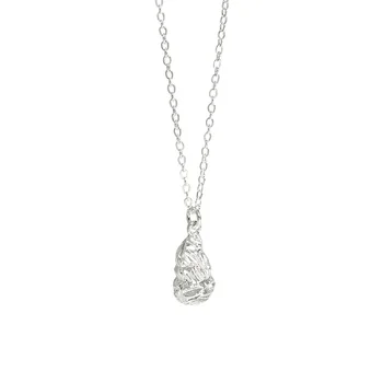 

Real 925 Sterling Silver Irregular Water Drop Pendants Necklaces For Women, Woman's Necklace Girlfriend Gift Jewelry Neck Chain