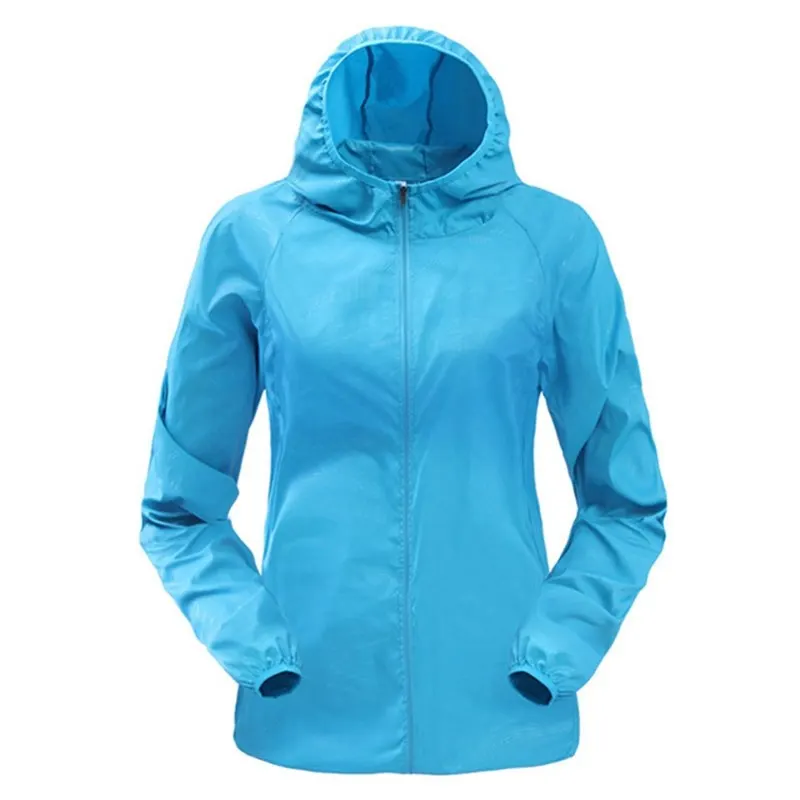 Lake Blue1 Loozykit женские куртки для бега с капюшоном быстросохнущие тонкие спортивные куртки повседневные утеплённая ветровка походные спортивные куртки одежда - Цвет: Lake Blue1