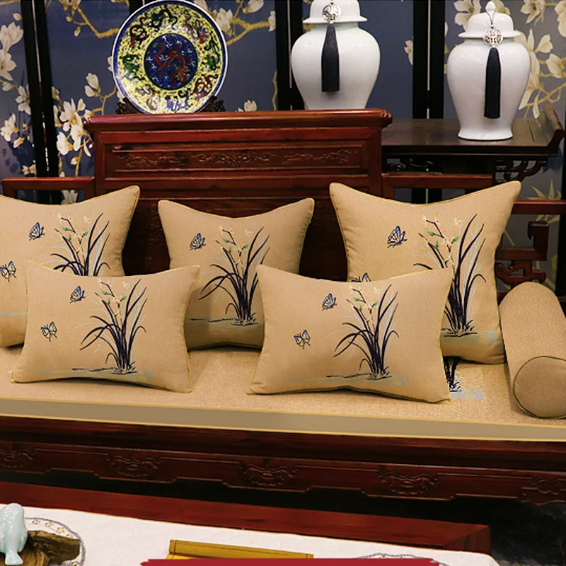 traditional Chinese embroidery pillowcase silk pillow cover cushions for home decor