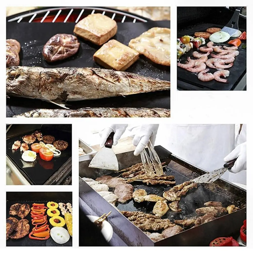 1Pcs Outdoor Easy Clean Non Stick PTFE Coated Fiberglass Fabric BBQ Grill Mat Reusable Picnic Cooking 1 1Pcs Outdoor Easy Clean Non Stick PTFE Coated Fiberglass Fabric BBQ Grill Mat Reusable Picnic Cooking 4