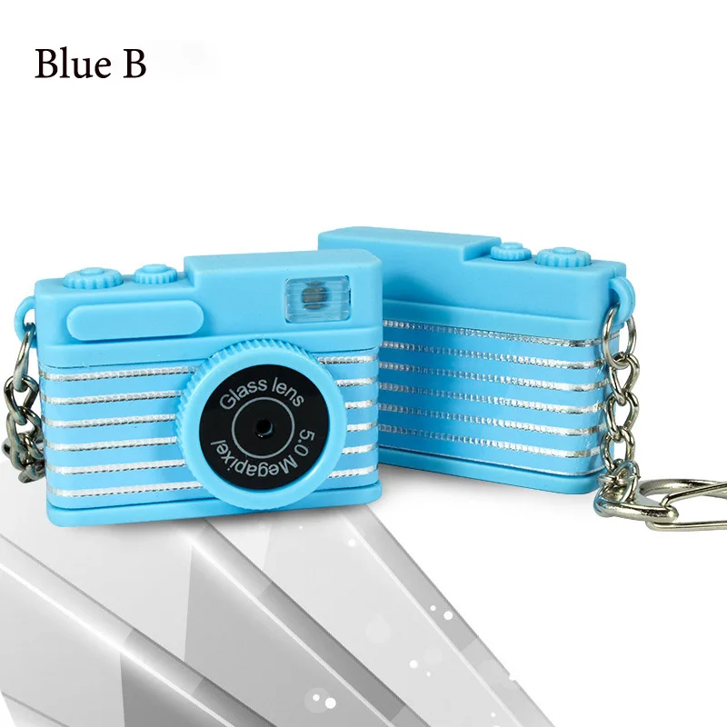 Светодиодная камера мигающая игрушка для детей цифровой брелок с камерой светящийся звук вспышка светильник Подвеска сумка Аксессуары Детская игрушка - Цвет: Blue B