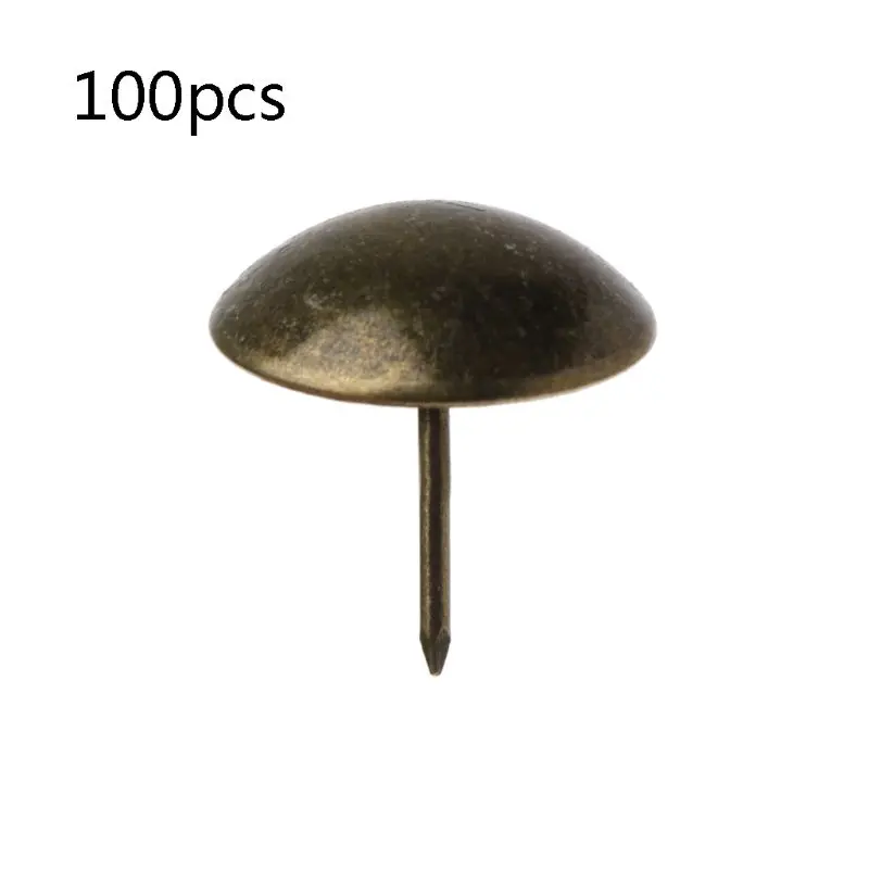 

2020 New 100Pc 1" Brass Upholstery Tack Nailhead Pin Large Decorative Trim For Furniture