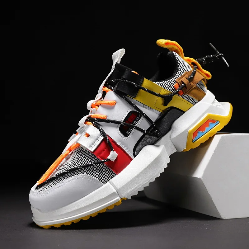

2020 New Casual Shoes Autumn Men Fashion Sneakers Breathable Light Mesh Lace Up Mixed Colors Flats Male Sneaker Casual Shoes
