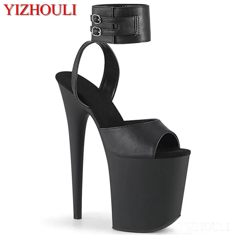 

8 inch summer sandals, buckle bottoms, pole shoes for party clubs, model runway with 20 cm heels, dancing shoes