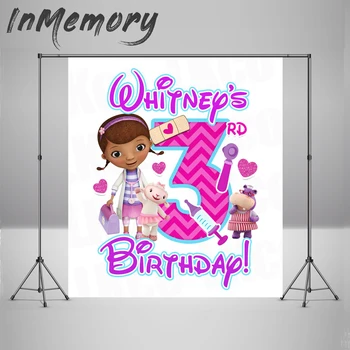 

foto achtergrond Doc Mcstuffins Photography Backdrop Kids Birthday Party Photo Background Customized Photo Booth Props Vinyl