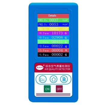 

PM2.5 10 1.0 Battery Powered Air Quality Detector Digital USB Handheld Particle Analyzer Testing Household Professional Meter