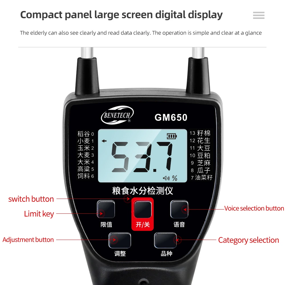 GM650 Moisture Meter Digital Humidity