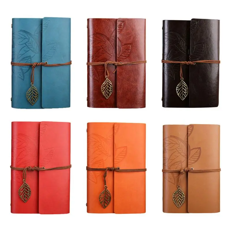 

Leaves Leather Writing Journal, Refillable Travelers Notebookï¼ŒArt Sketchbook