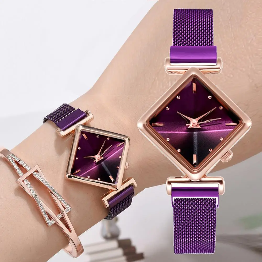 Luxury Creative Simple Quartz Watch Women's Dress Steel Mesh Watches New Clock Ladies Bracelet Watch Relogios Feminino afbeelding