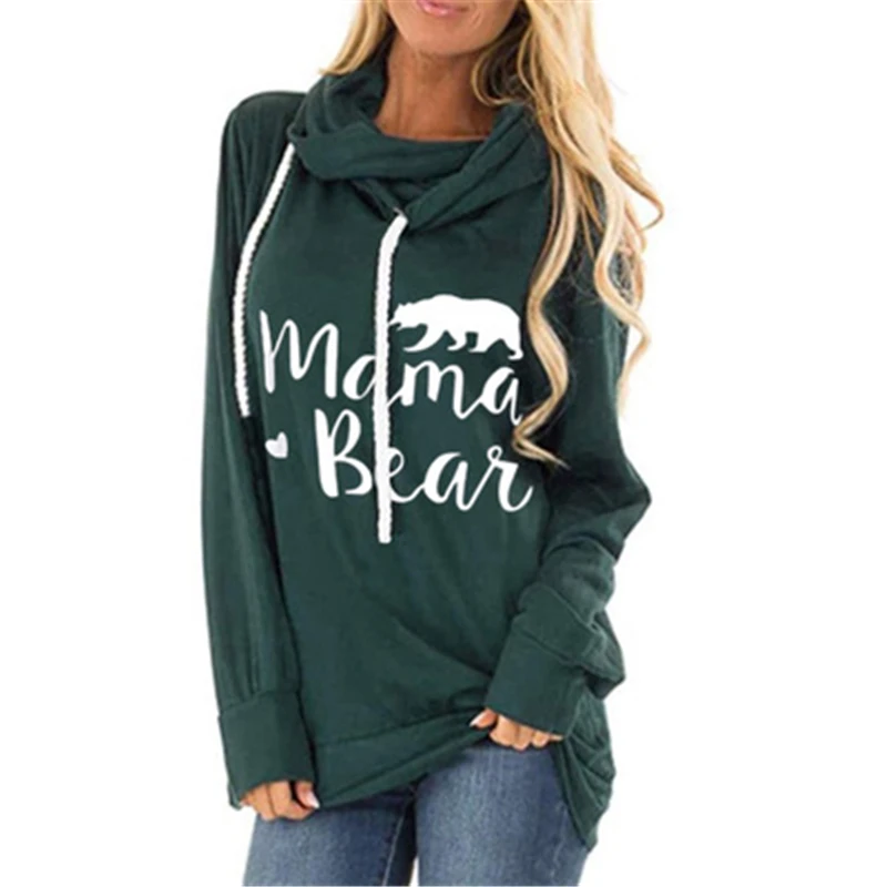 Женские толстовки с надписями Mama Beat, толстовки с капюшоном и длинным рукавом, Свободные Повседневные свитера на завязках, осенне-зимний пуловер, топы
