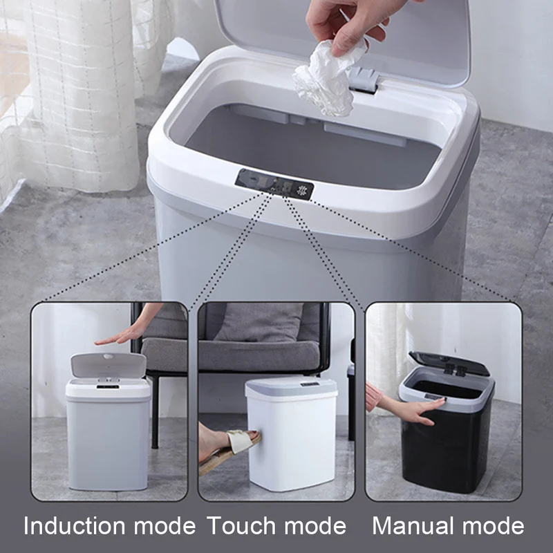 

15L Intelligent Induction Automatic Trash Can Smart Sensor Home Living Room Bedroom Kitchen Dustbin Storage Barrels Rubbish Bin