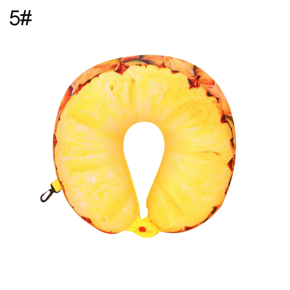 Милая апельсин u-образная мягкая набивная Подушка под спину Подушка для сна для путешествий