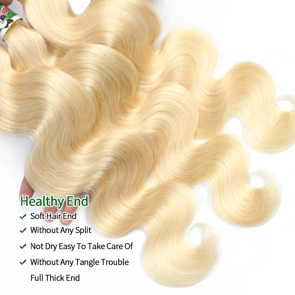 Panda 613 Blonde Bundles Body Wave 4PCS Brazilian Blonde Hair Weave Bundles Remy Hair Extensions For Black Women 10-28Inch