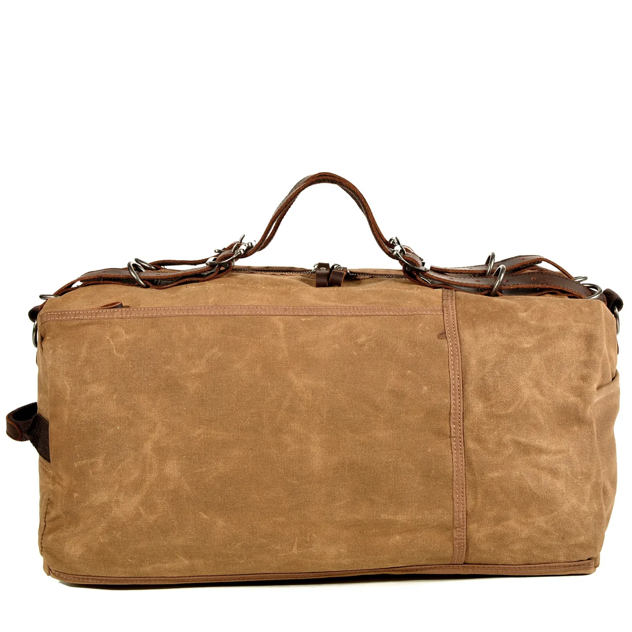 

Ougger Large Men's Travel Bags Vintage Shoulder Crossbody Bags Khaki Canvas Simple Luxury Large Capacity Sports Bags for Outdoor