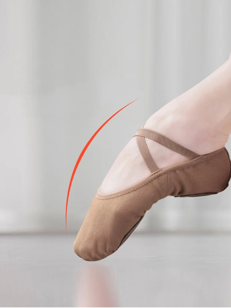 

Kids Adult Ballet Shoes Stretch fabric Split sole Women Ballet Slippers Pink Black Girl's Dance Shoes comfortable gym yoga shoes