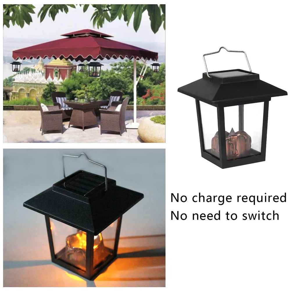 

Garden Solar Lamp Decoration Waterproof Flickering Led Candle Hanging Lantern Palace Light Pathway Yard Retro Bright Outdoor