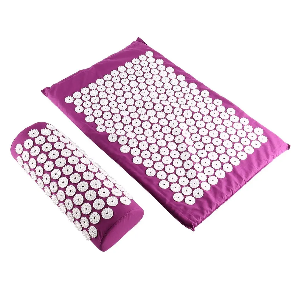 

Massager Cushion Mat Set For Body Head Foot Neck Acupressure Relieve Stress Pain Aches Muscle Tension Spike Yoga Mat With Pillow