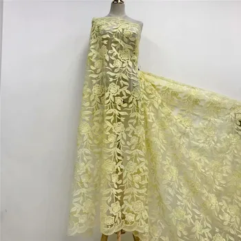 

2020 Latest Nigerian Net Laces Fabrics High Quality Tulle African Milk silk Laces Fabric Wedding French Tulle Lace Material