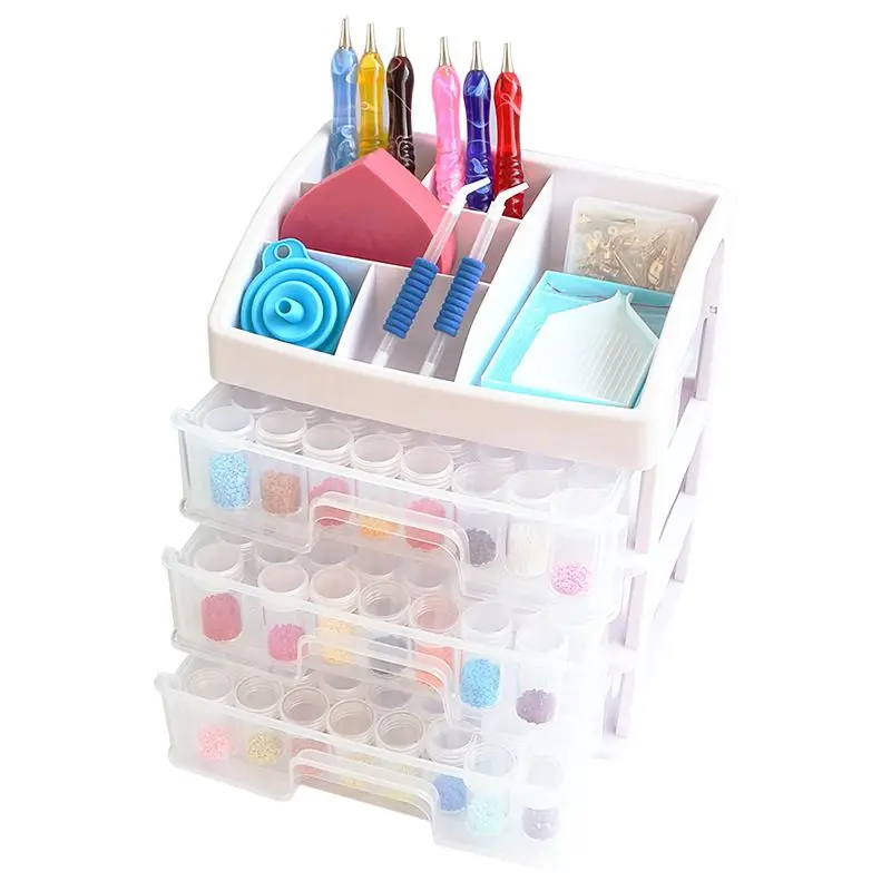 New Diamond Painting Square Bottle Drawer Storage Beads Box Tool Set Multifunctional DIY Mosaic Multi-layer Function Case storage box,diamond painting accessories,diamond painting storage box,diamond painting tool set