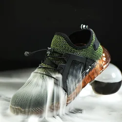 Chaussures De sécurité d'été pour hommes, baskets De travail avec embout en acier 