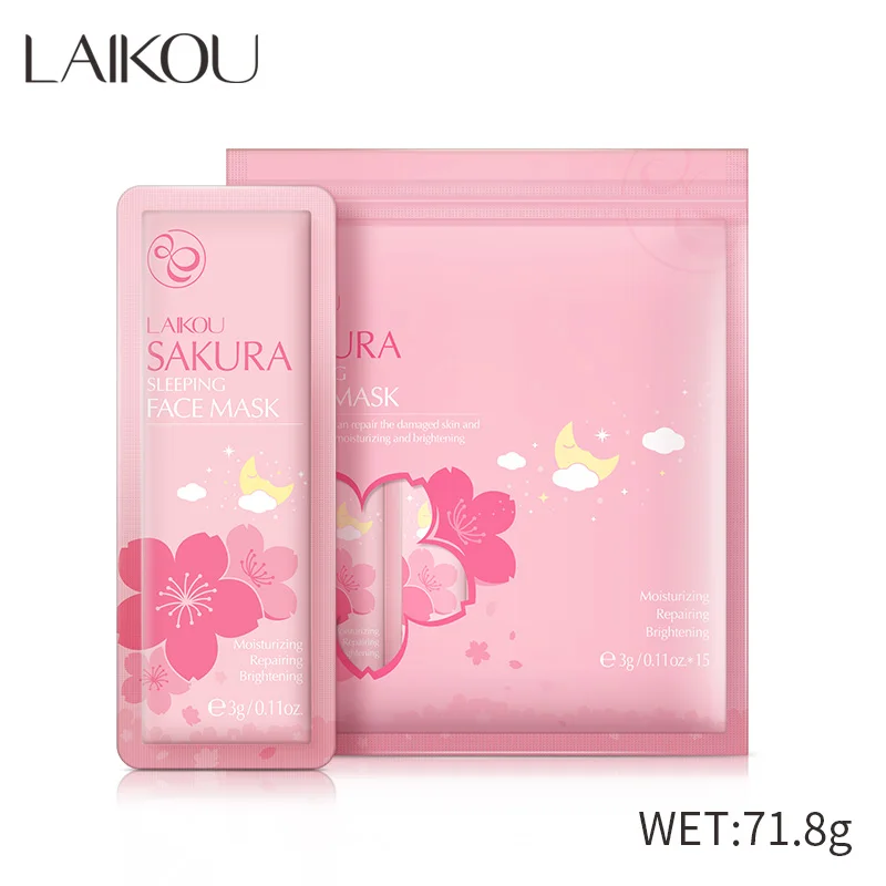 LAIKOU Sakura Moisturizing Sleeping Face Mud Mask Anti Wrinkle Night Facial Packs Moisturize Anti-Aging for Facecare | Красота и
